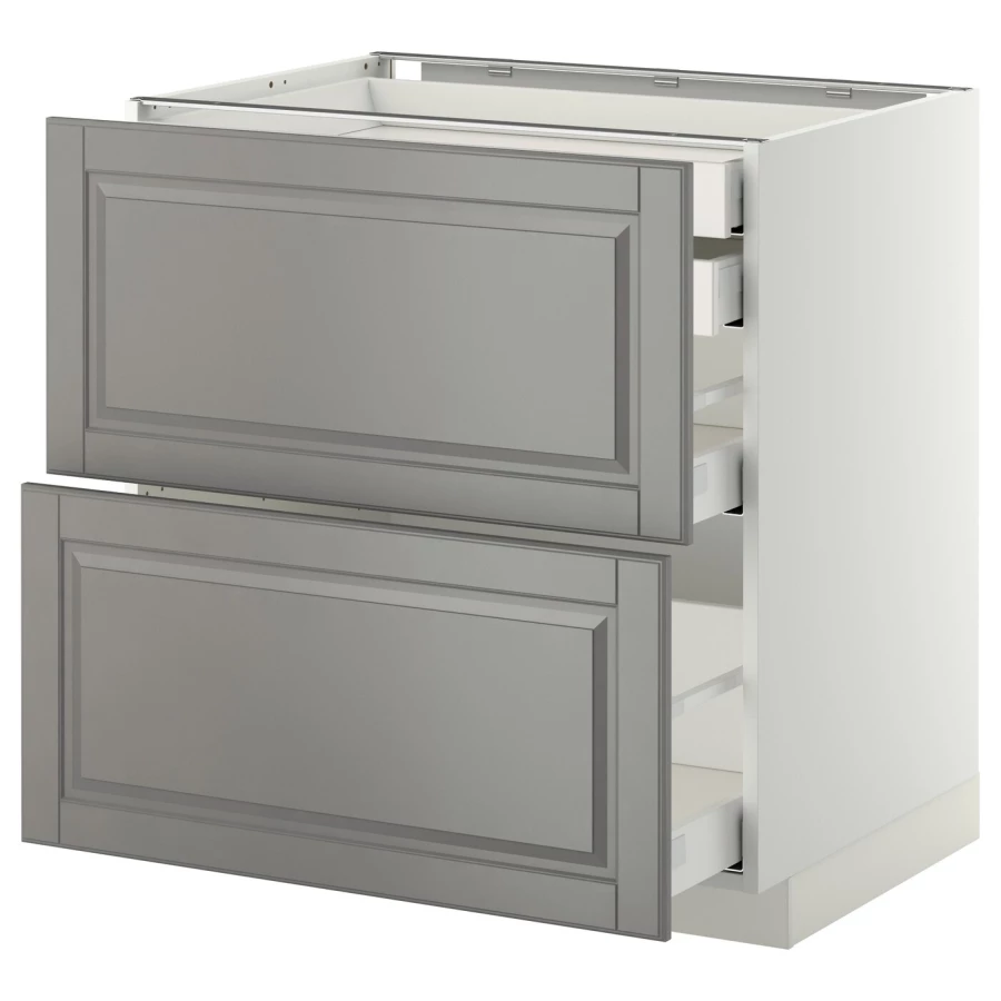 Напольный кухонный шкаф  - IKEA METOD MAXIMERA, 88x61,9x80см, белый/серый, МЕТОД МАКСИМЕРА ИКЕА (изображение №1)