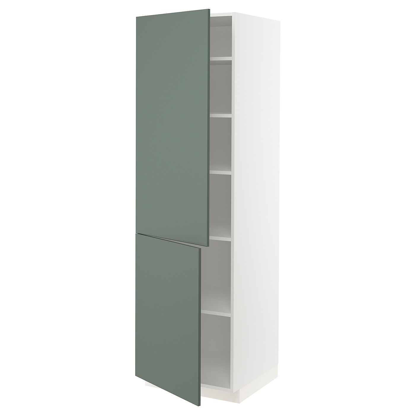 Высокий кухонный шкаф с полками - IKEA METOD/МЕТОД ИКЕА, 200х60х60 см, белый/темно-зеленый