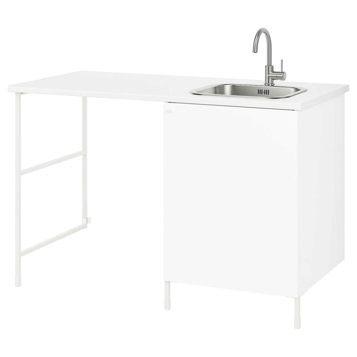 Комбинация шкафов для прачечной и кухни - ENHET  IKEA/ ЭНХЕТ ИКЕА, 139x63,5x87,5 см, белый
