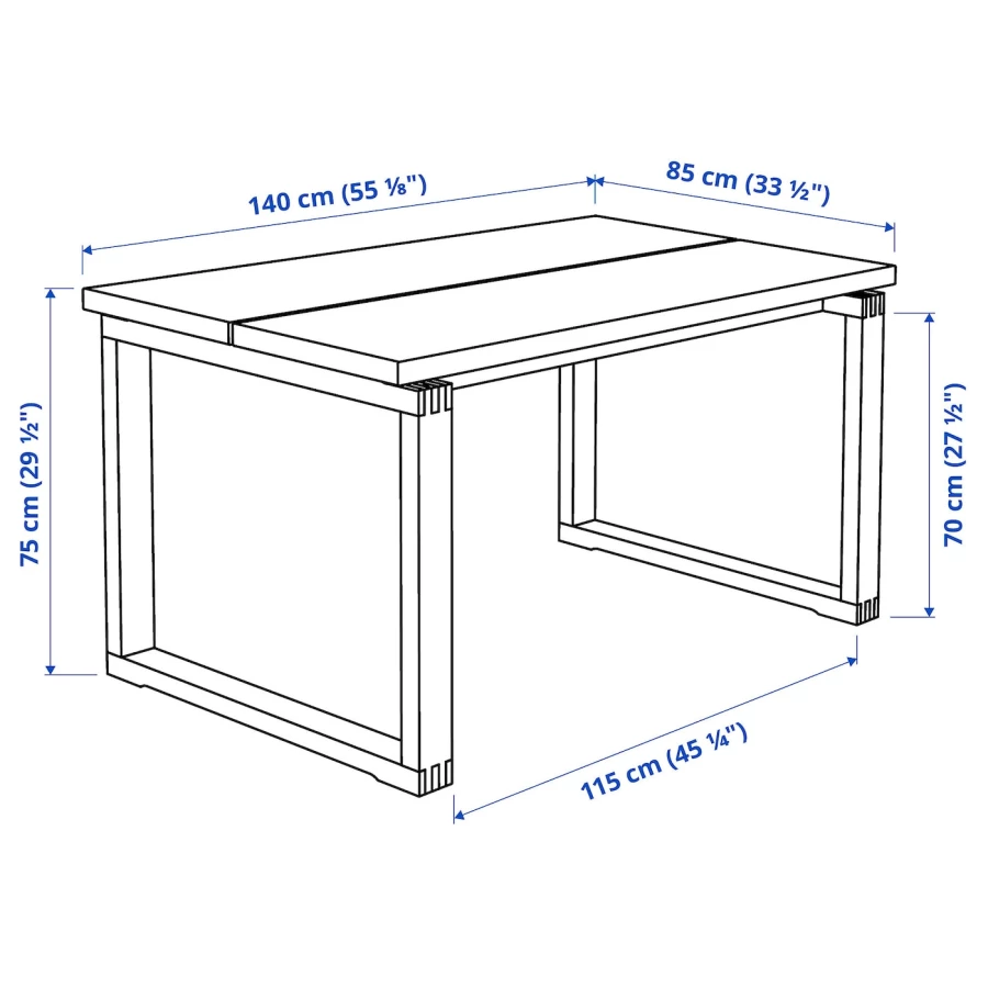 Обеденный набор - MÖRBYLÅNGA/ODGER IKEA/МЕРБИЛОНГА/ОДГЕР ИКЕА,140х85х74 см, коричневый (изображение №5)