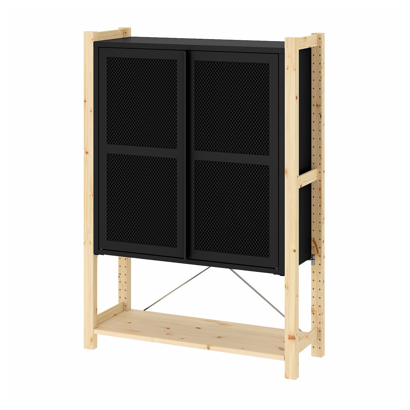 Комбинация для хранения - IKEA IVAR/ИВАР ИКЕА, 89х30х124 см, сосна/черный