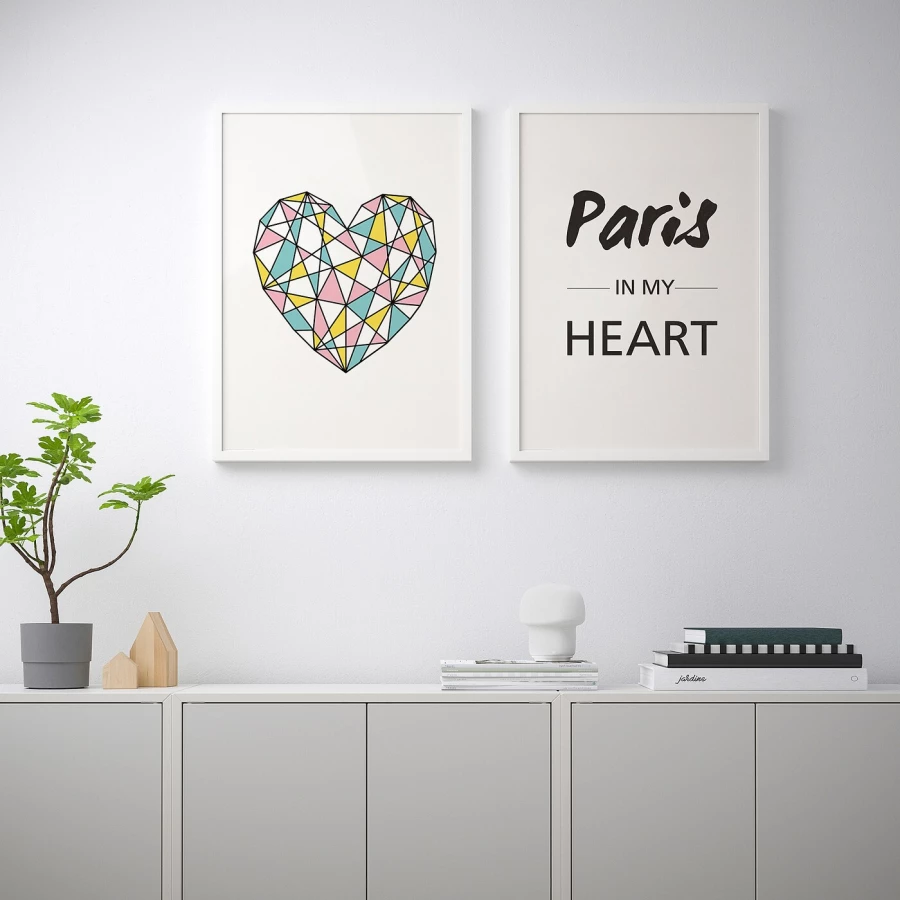 Постер, 2 шт. - IKEA BILD, 50х70 см, «Люблю Париж», БИЛЬД ИКЕА (изображение №3)