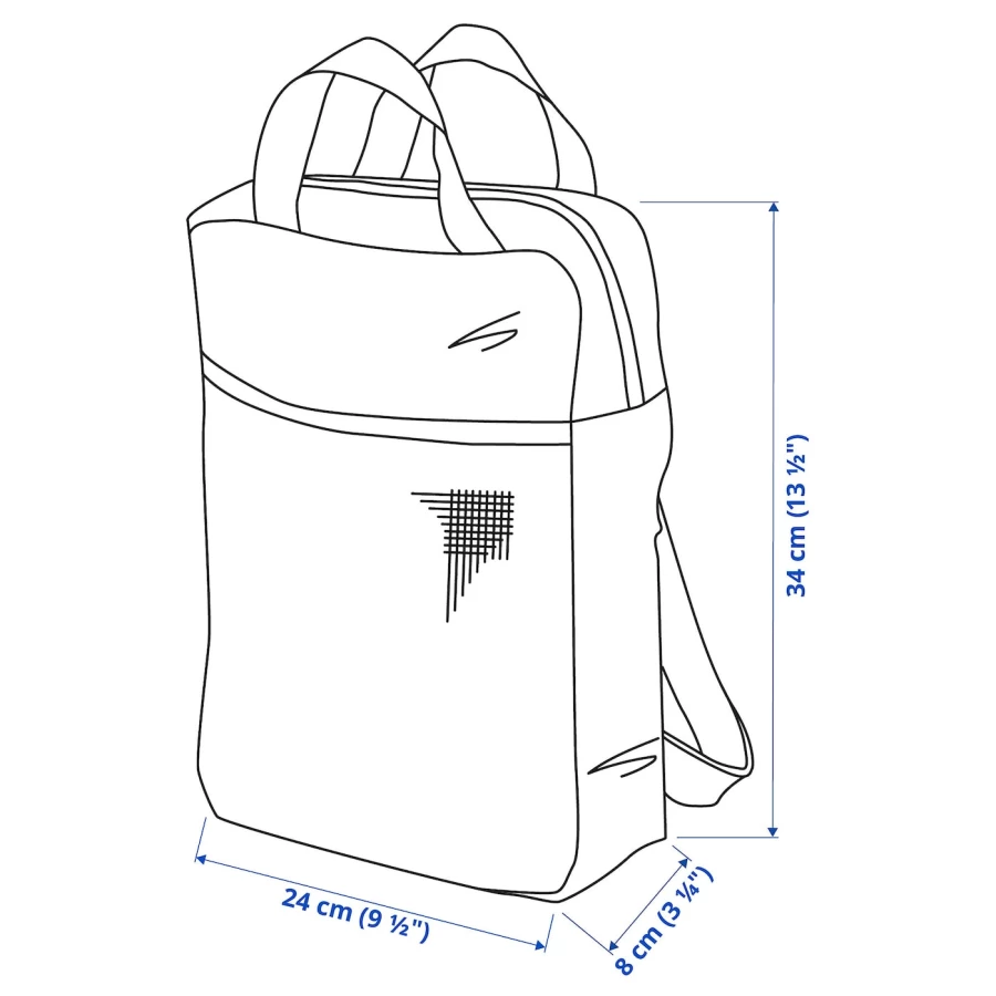 Рюкзак - PIVRING IKEA/ ПИВРИНГ  ИКЕА, серый (изображение №8)