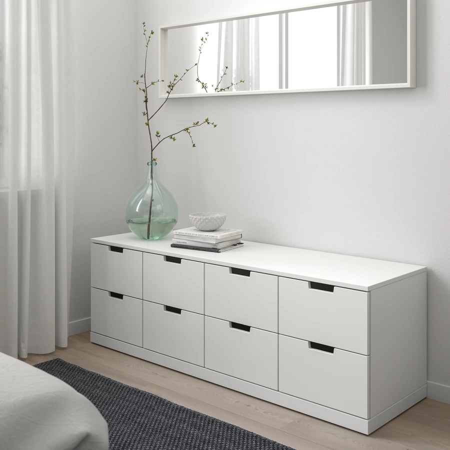 Комод - IKEA NORDLI/НОРДЛИ ИКЕА, 47х54х160 см, белый (изображение №2)