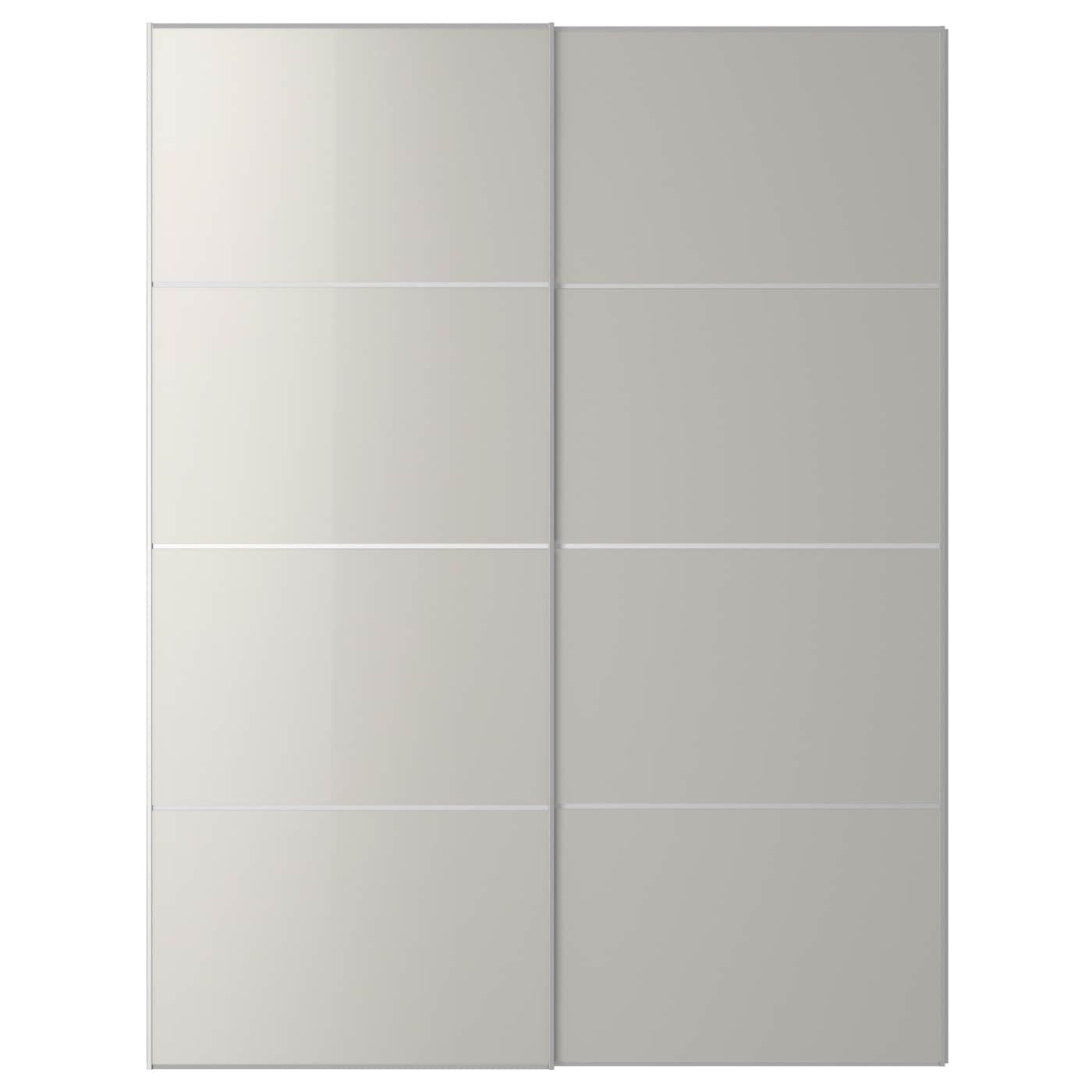 Раздвижные двери - HOKKSUND IKEA/ ХОККСУНД ИКЕА,  201х150 см, серый
