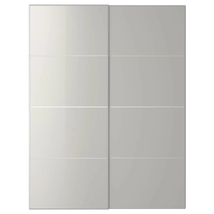 Раздвижные двери - HOKKSUND IKEA/ ХОККСУНД ИКЕА,  201х150 см, серый (изображение №1)