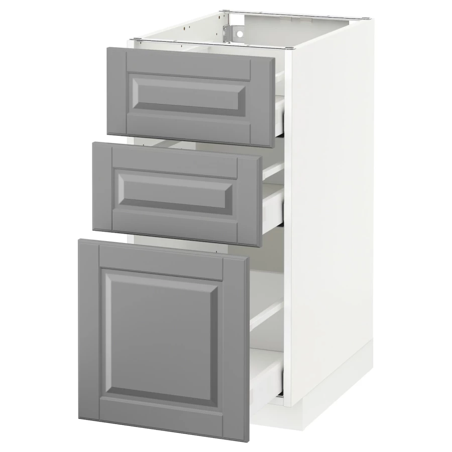 Напольный шкаф - METOD / MAXIMERA IKEA/ МЕТОД/ МАКСИМЕРА ИКЕА,  88х40 см, белый/серый (изображение №1)