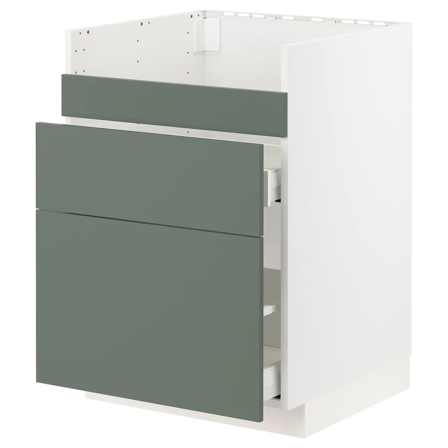 Шкаф под раковину /3 шт/2 шт - METOD / HAVSEN/MAXIMERA  IKEA/ МЕТОД/ХАВСЕН/МАКСИМЕРА ИКЕА, 88х60 см, белый/зеленый (изображение №1)