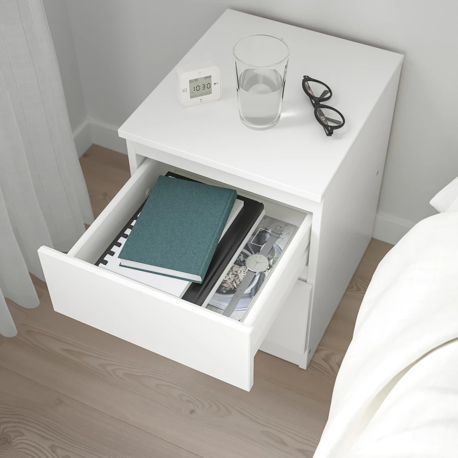 Комбинация мебели для спальни - IKEA SLATTUM, 200x160см, серый/светло-серый, СЛАТТУМ ИКЕА (изображение №7)