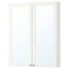 Зеркальный шкаф с 2 дверцами - IKEA GODMORGON/ГОДМОРГОН ИКЕА, 80x14x96 см, белый