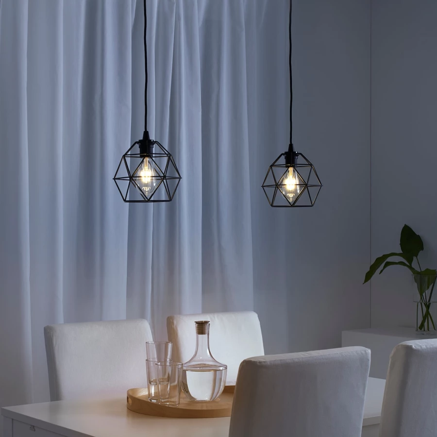 Подвесной светильник - BRUNSTA/HEMMA IKEA/ БРЮНСТА /ХЕММА ИКЕА, 20 см, черный (изображение №2)