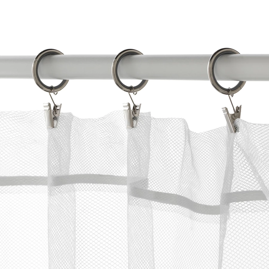 Набор колец для штор, 10 шт. - IKEA SYRLIG, 25 мм, никелированный, СИРЛИГ ИКЕА (изображение №3)