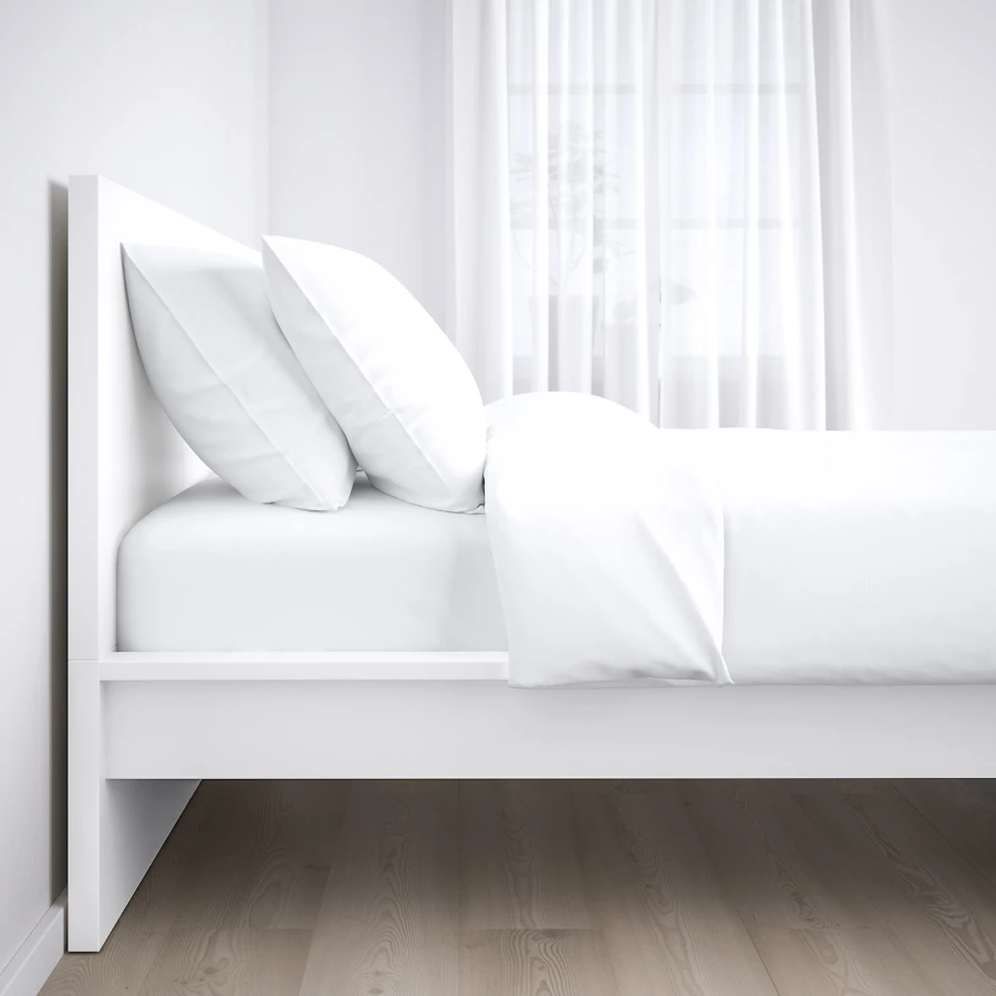 Комплект мебели для спальни- IKEA MALM/LINDBАDEN/LINDBÅDEN, 140х200 см, белый, МАЛЬМ/ЛИНДБАДЕН ИКЕА (изображение №3)