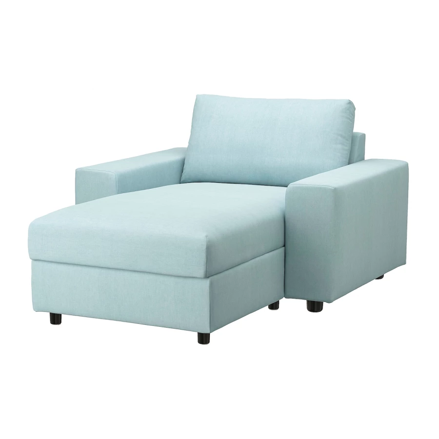 Кресло-кровать - IKEA VIMLE, 125х164х83 см, голубой, ВИМЛЕ ИКЕА (изображение №1)