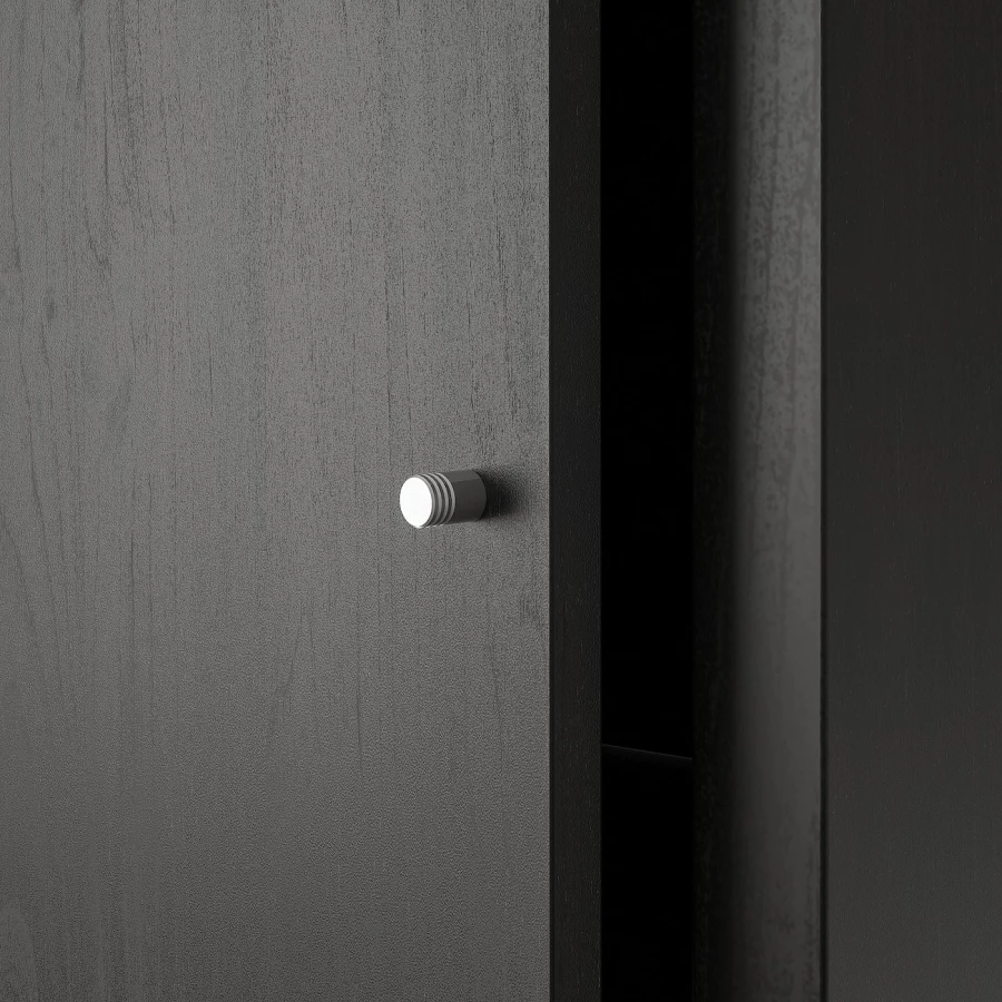 Стеллаж 16 ячеек с дверцами - IKEA KALLAX, 147х147 см, черный, КАЛЛАКС ИКЕА (изображение №3)