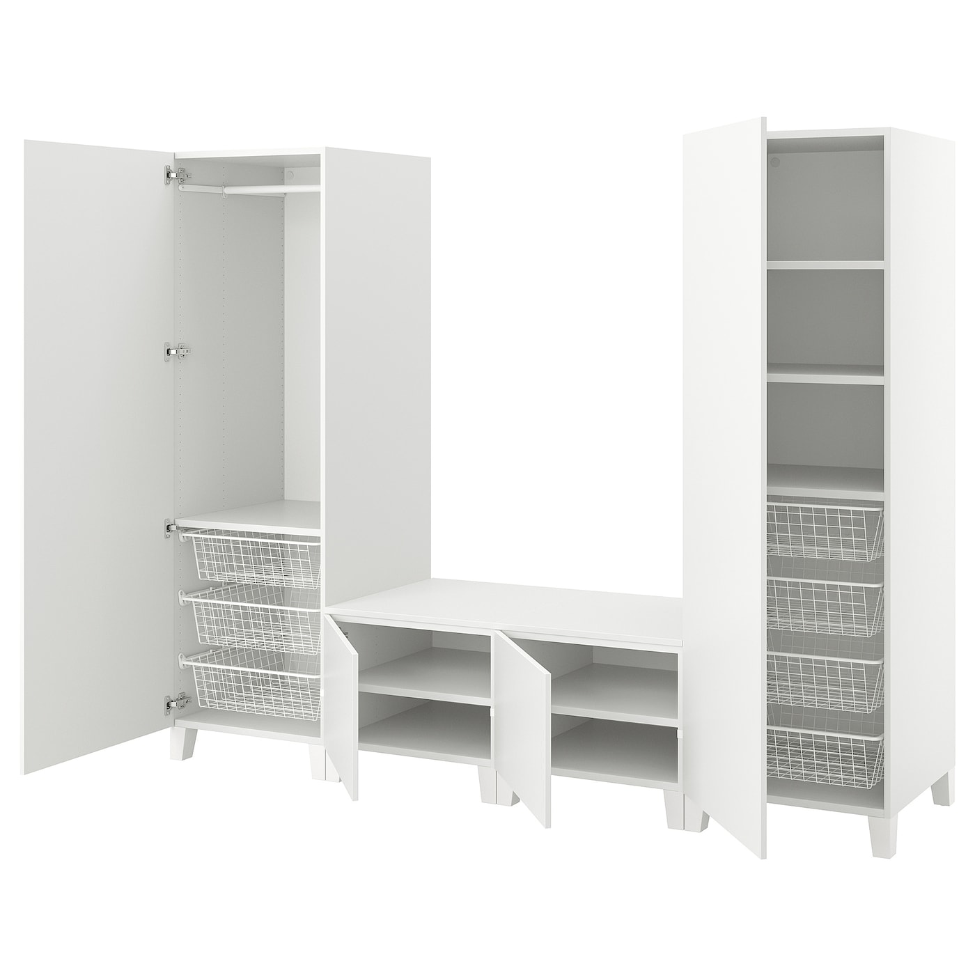 Платяной шкаф - PLATSA/FONNES/IKEA/ ПЛАТСА/ФОННЕС ИКЕА,240x57x191 см, белый