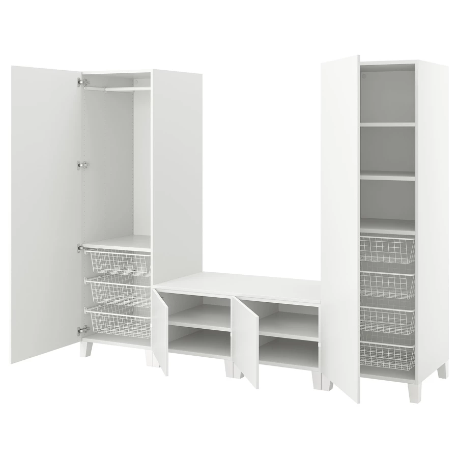 Платяной шкаф - PLATSA/FONNES/IKEA/ ПЛАТСА/ФОННЕС ИКЕА,240x57x191 см, белый (изображение №1)