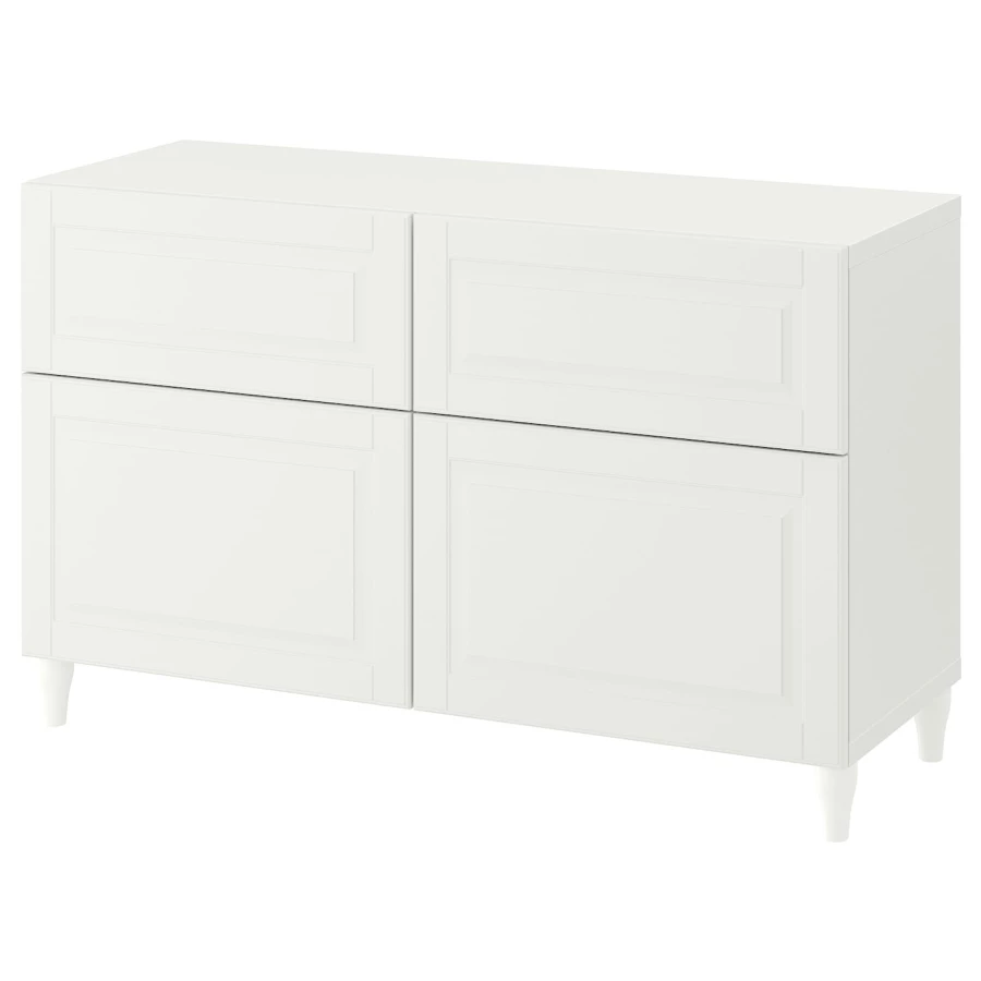 Комбинация для хранения - IKEA BESTÅ/БЕСТО ИКЕА, 120x42x74 см, белый, (изображение №1)