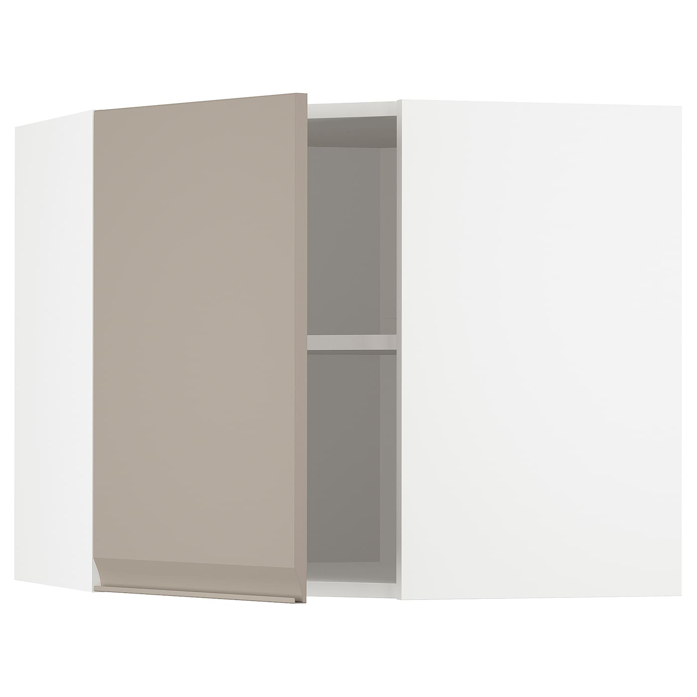 Угловой навесной шкаф с полками - METOD  IKEA/  МЕТОД ИКЕА, 60х68 см, белый/бежевый