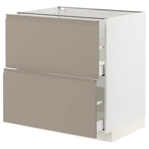 Напольный кухонный шкаф - IKEA METOD MAXIMERA, 88x62x80см, белый/темно-бежевый, МЕТОД МАКСИМЕРА ИКЕА
