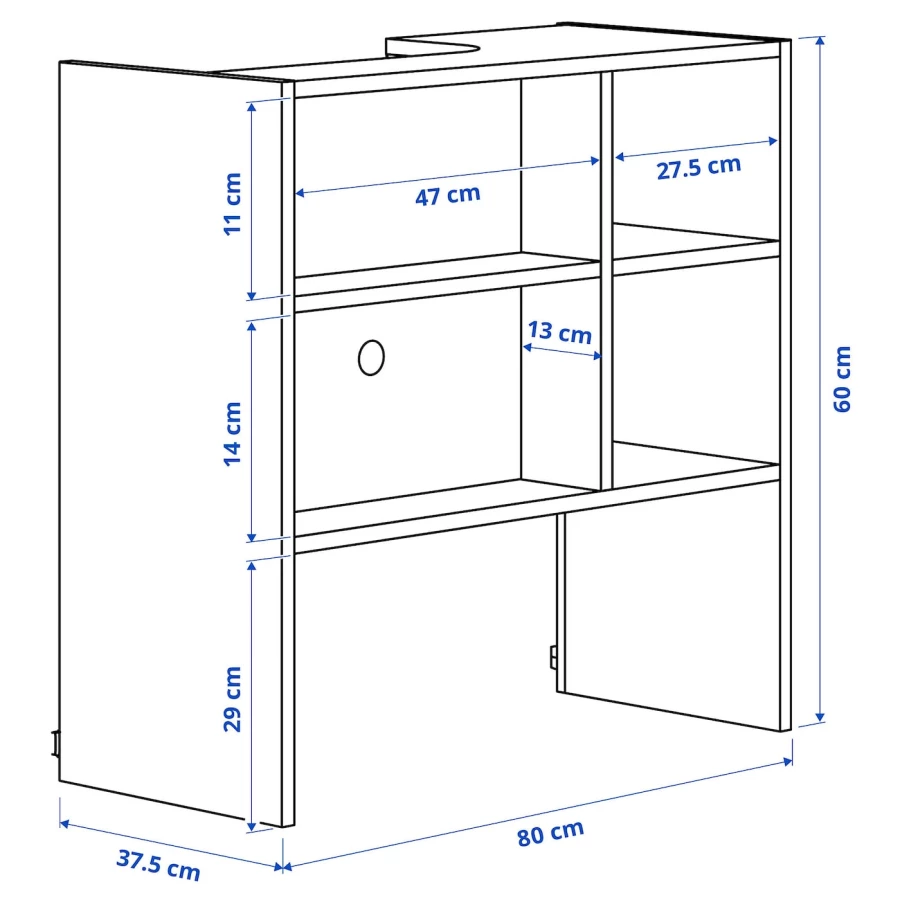 Шкафчик навесной для встроенной вытяжки -  METOD  IKEA/  МЕТОД ИКЕА, 80х60 см, белый (изображение №3)