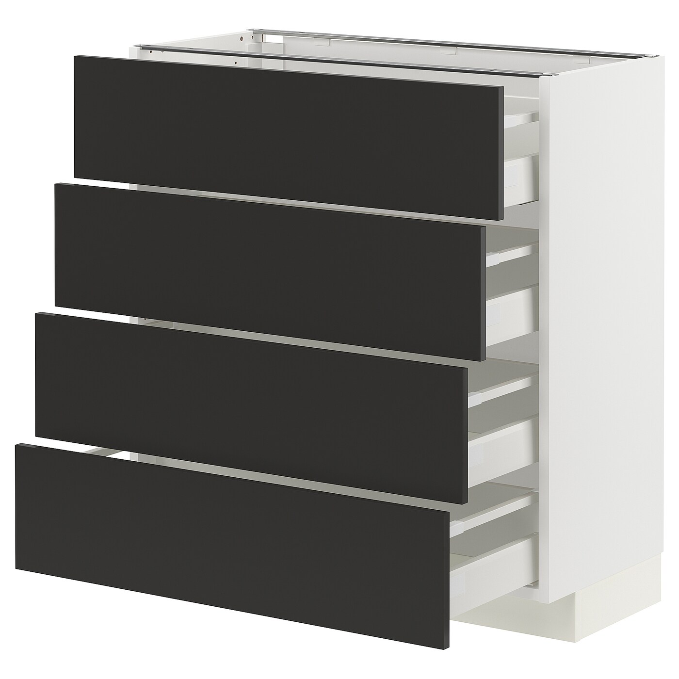 Напольный шкаф  - IKEA METOD MAXIMERA, 88x39,2x80см, белый/черный, МЕТОД МАКСИМЕРА ИКЕА