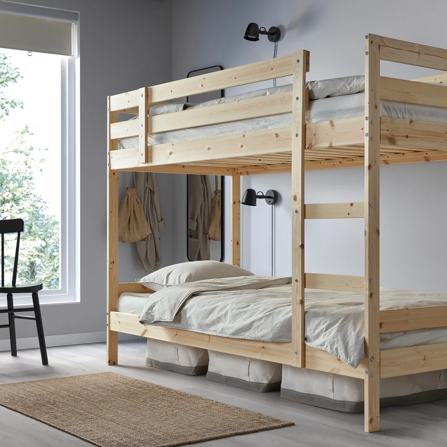 Кровать двухъярусная - IKEA MYDAL/ МИДАЛ ИКЕА, 90x200 см, коричневый (изображение №3)