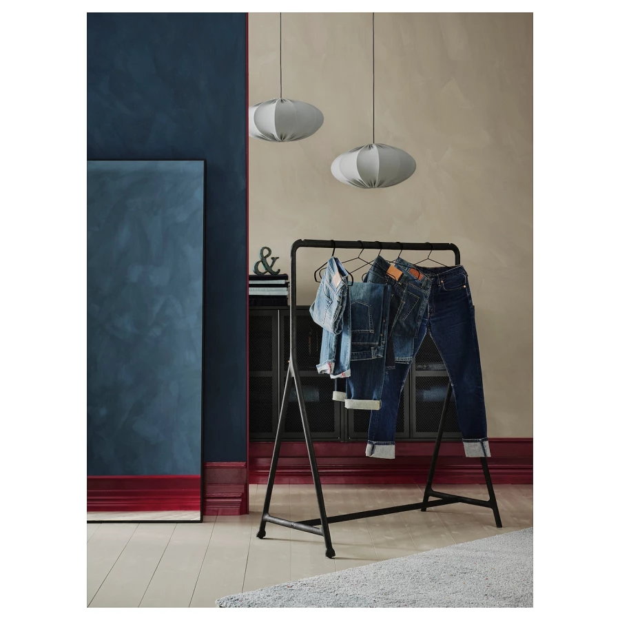 Абажур подвесного светильника - IKEA REGNSKUR/РЕГНСКУР ИКЕА, 25х52 см, голубой (изображение №7)