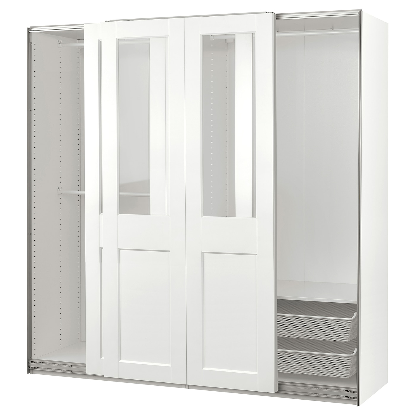 Шкаф-купе - PAX / GRIMO IKEA/ ПАКС/ ГРИМО ИКЕА, 200x66x201 см, белый