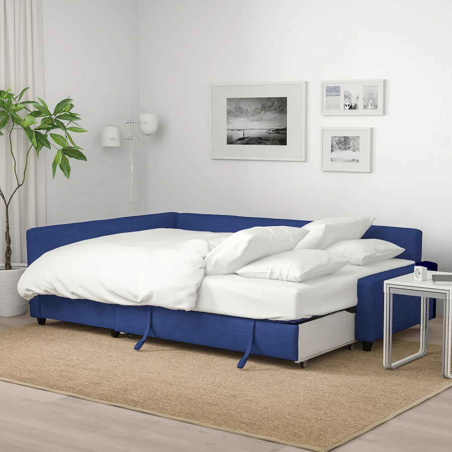 Угловой диван-кровать - IKEA FRIHETEN, 66x151x230см, синий, ФРИХЕТЭН ИКЕА (изображение №4)