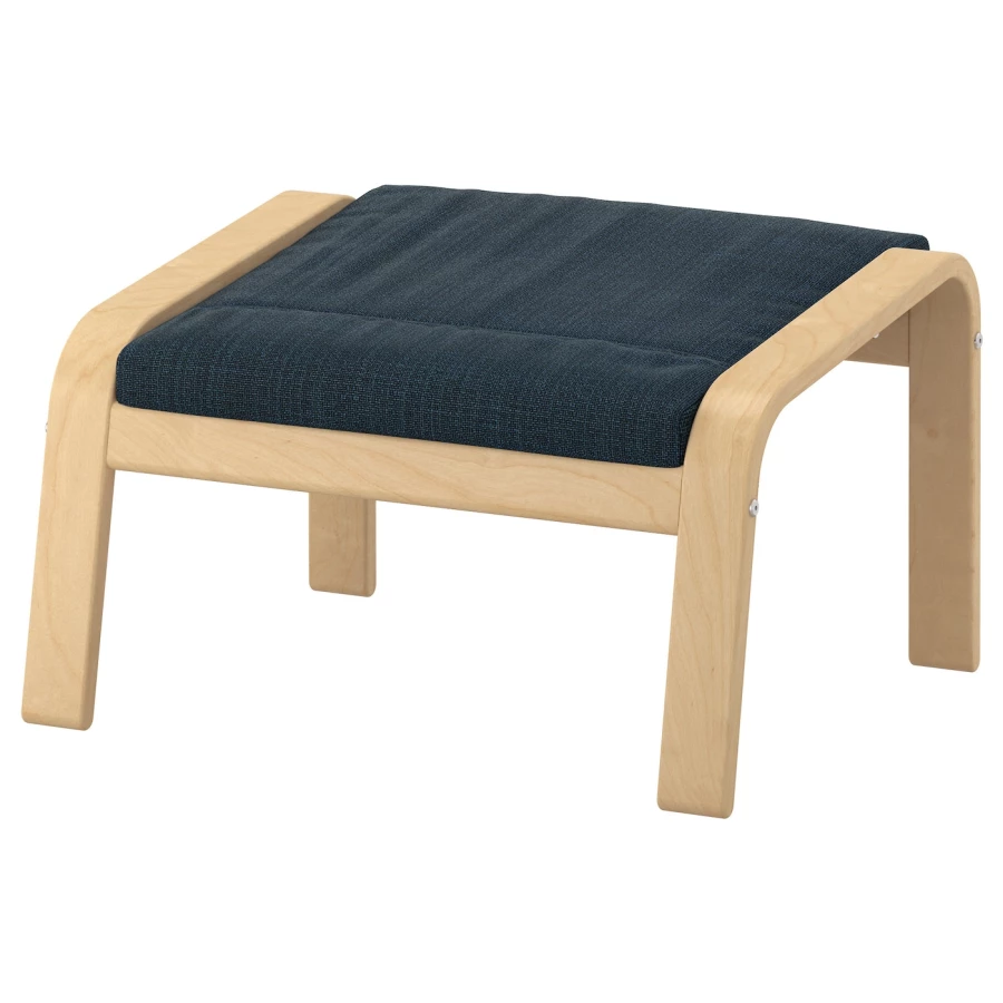 Кресло-качалка и табурет для ног - IKEA POÄNG/POANG/ПОЭНГ ИКЕА, 68х82х100 см, синий (изображение №3)