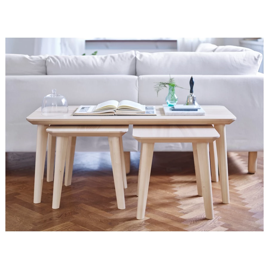 Приставной столик - IKEA ИКЕА LISABO, 45x45х45 см, шпон ясеня (изображение №3)