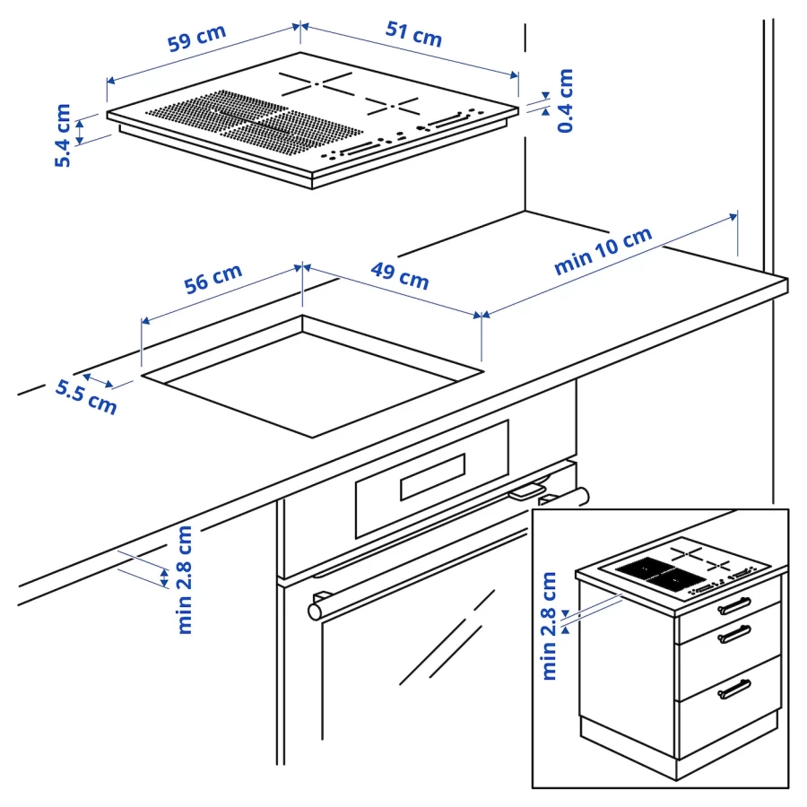 Индукционная варочная панель - SMAKLIG IKEA/ СМАКЛИГ ИКЕА,  59 см, черный (изображение №6)