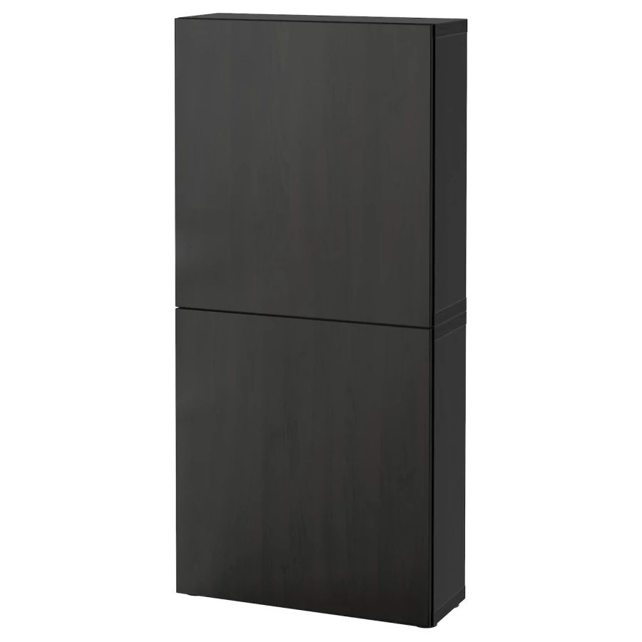 Навесной шкаф - IKEA BESTÅ/BESTA, черный, 60x22x128 см, БЕСТО ИКЕА (изображение №1)