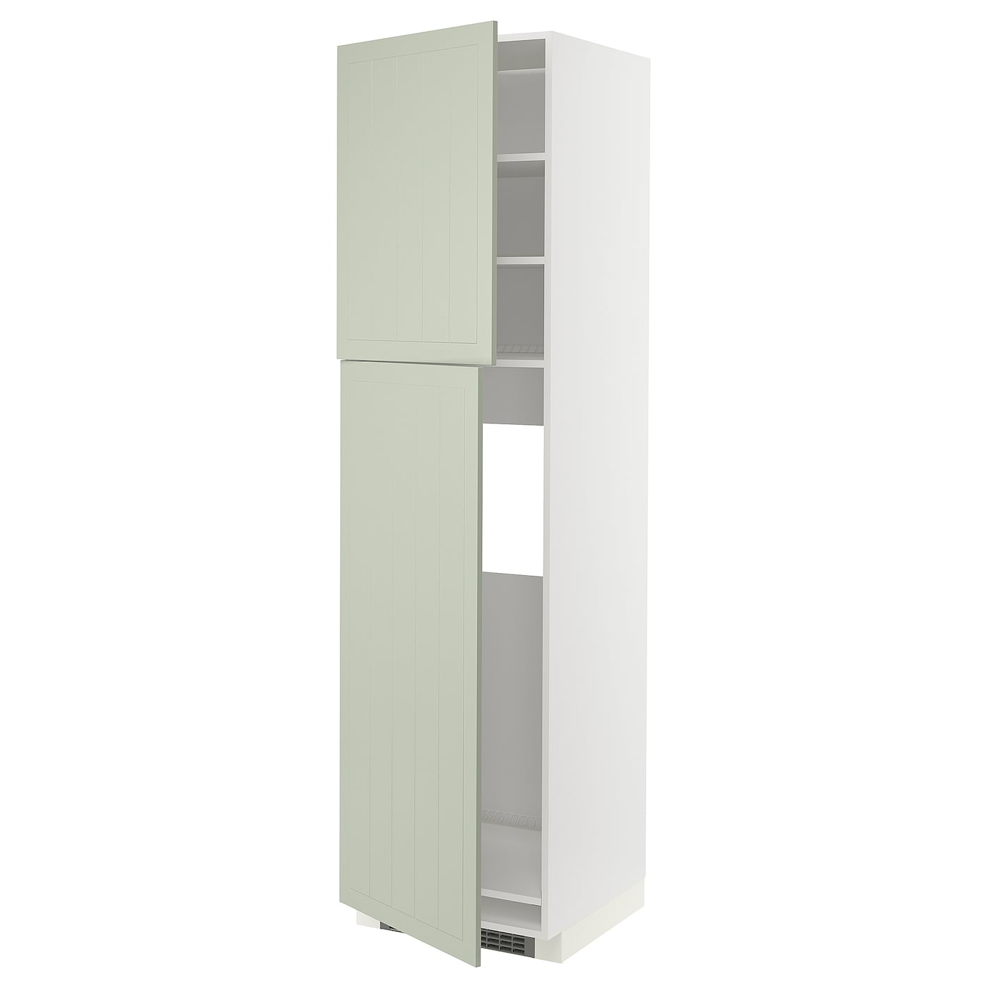 Высокий кухонный шкаф - IKEA METOD/МЕТОД ИКЕА, 220х60х60 см, белый/зеленый