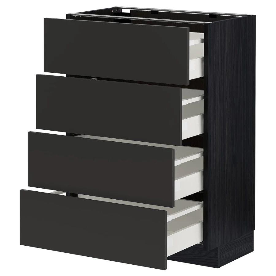 Напольный шкаф  - IKEA METOD MAXIMERA, 88x39,2x60см, черный, МЕТОД МАКСИМЕРА ИКЕА (изображение №1)