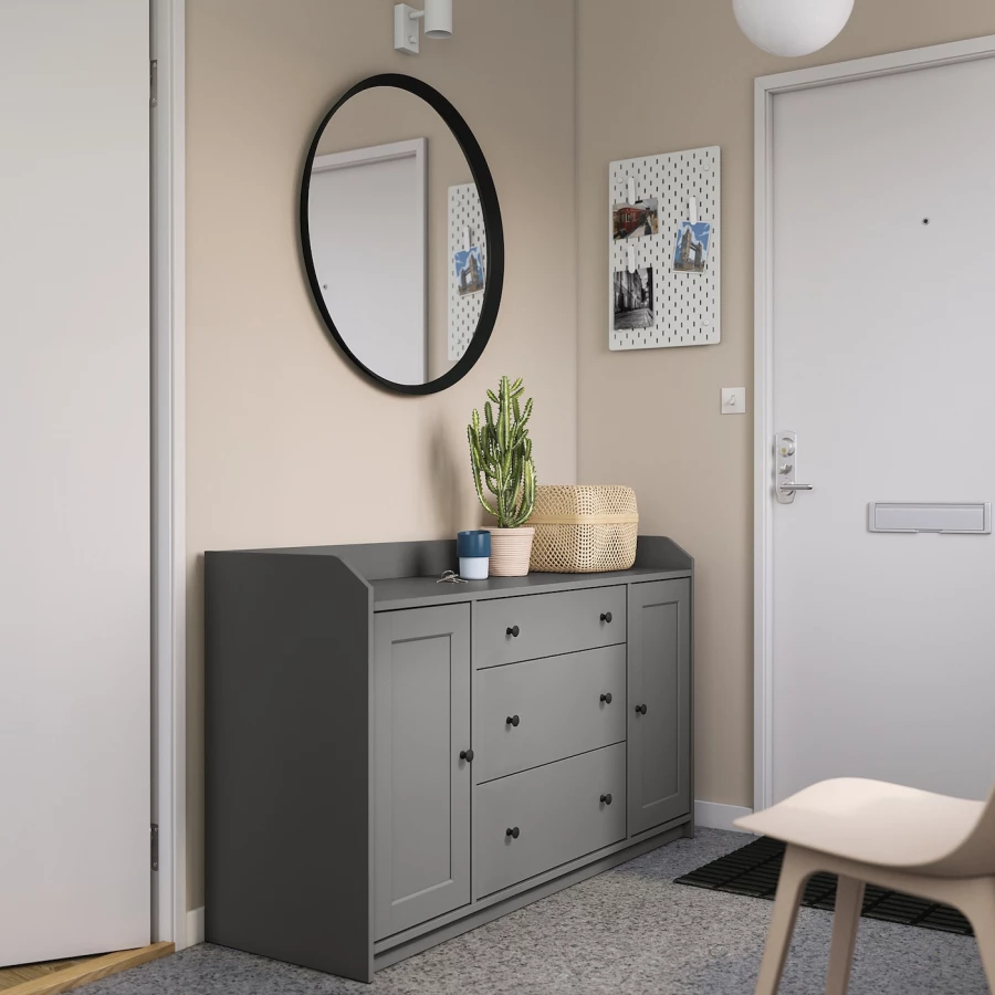 Шкаф - HAUGA IKEA/ ХАУГА ИКЕА,  140x84 см, серый (изображение №4)