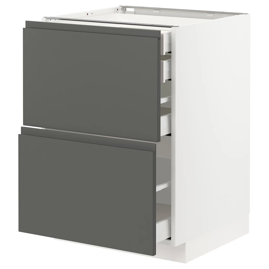 Напольный кухонный шкаф  - IKEA METOD MAXIMERA, 88x62,1x60см, белый/темно-серый, МЕТОД МАКСИМЕРА ИКЕА (изображение №1)