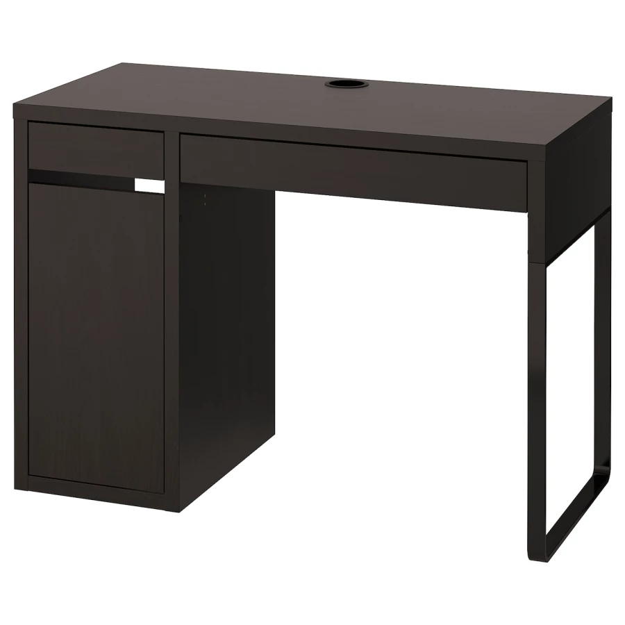 Письменный стол с ящиком - IKEA MICKE, 105x50 см,  черно-кричневый, МИККЕ ИКЕА (изображение №1)