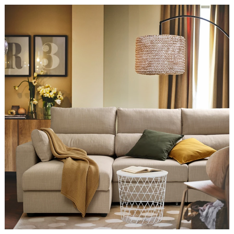 3-местный диван - IKEA ESKILSTUNA/ЭСКИЛЬСТУНА ИКЕА, 268х109х100 см, бежевый (изображение №5)
