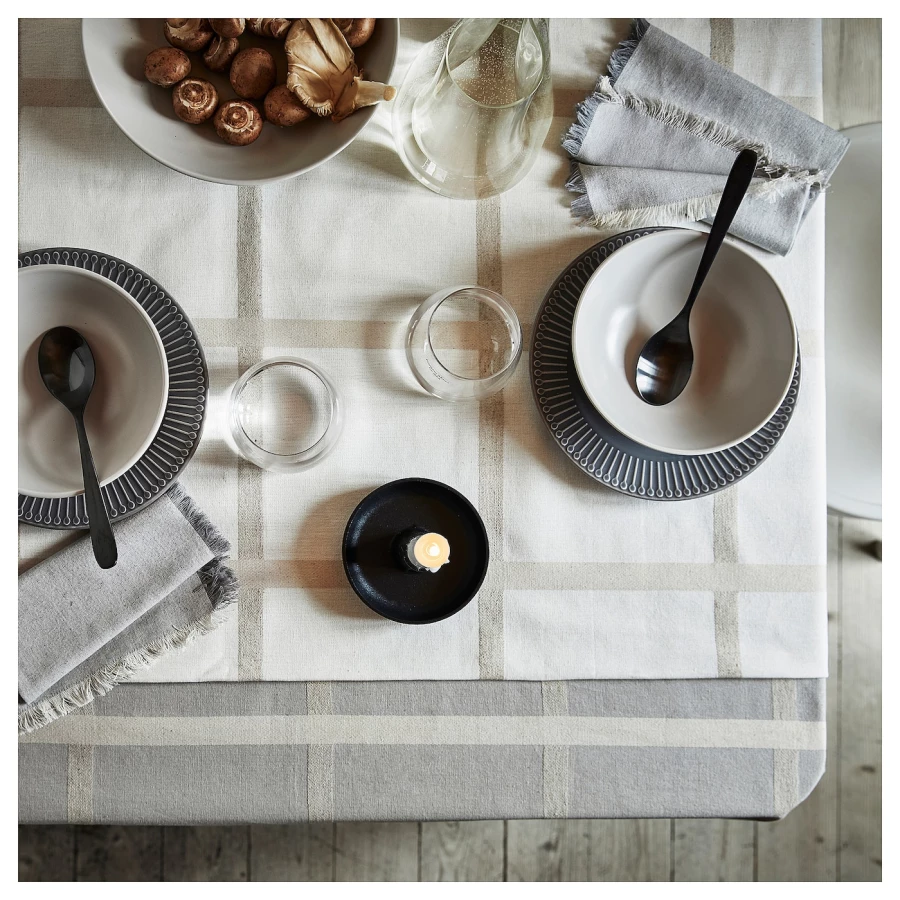 Набор тарелок, 4 шт. - IKEA STRIMMIG, 21 см, серый, СТРИММИГ ИКЕА (изображение №4)