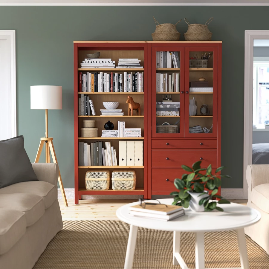 Открытый книжный шкаф - IKEA HEMNES, 90x197 cm, коричневый, ХЕМНЭС ИКЕА (изображение №4)