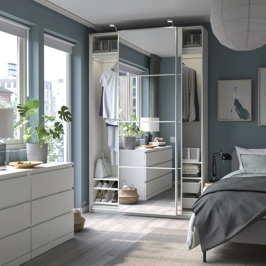 Шкаф-купе - IKEA PAX/AULI/ПАКС/АУЛИ ИКЕА,150x44x236 см, белый (изображение №5)