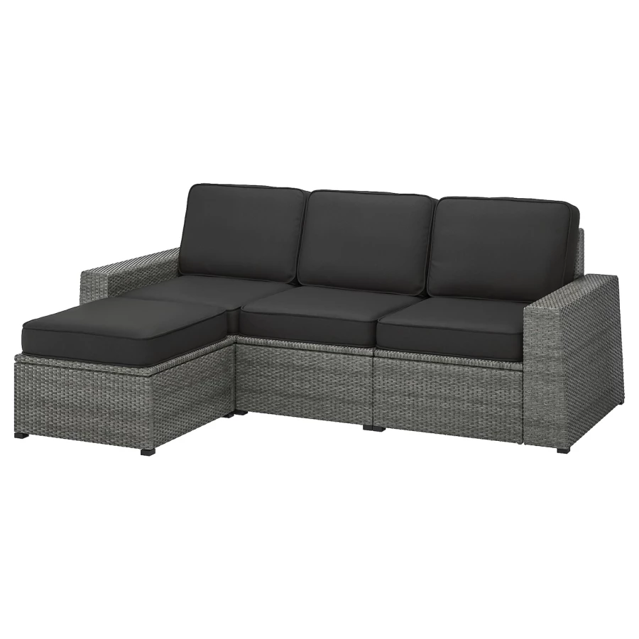 3-местный модульный диван - IKEA SOLLERÖN, 88x144x223см, темно-серый/черный, СОЛЛЕРОН ИКЕА (изображение №1)