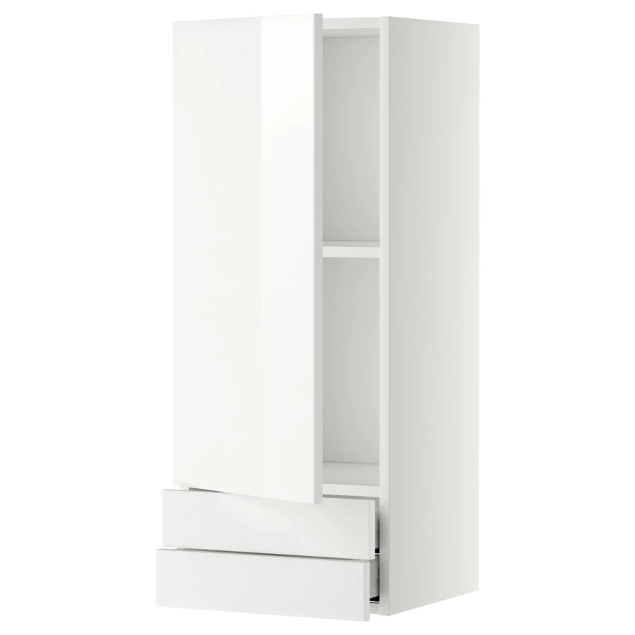 Навесной шкаф с полкой - METOD/MAXIMERA  IKEA/ МЕТОД /МАКСИМЕРА ИКЕА, 100х40 см, белый (изображение №1)