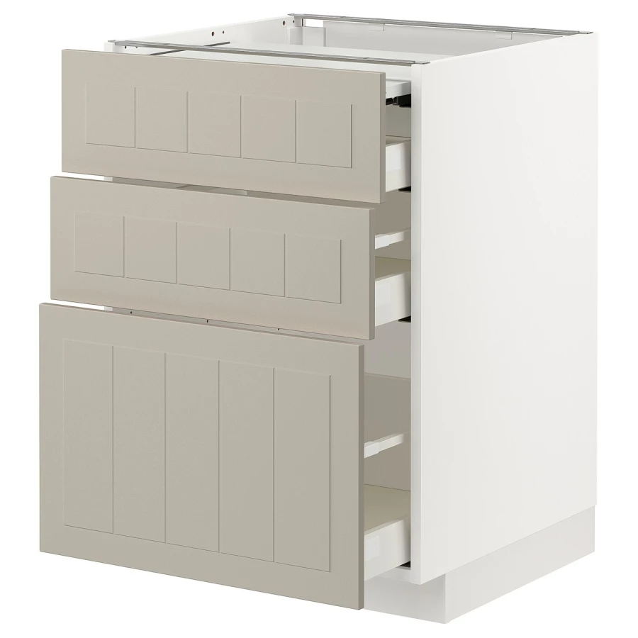 Напольный шкаф - METOD / MAXIMERA IKEA/ МЕТОД/ МАКСИМЕРА ИКЕА,  88х60 см, белый/бежевый (изображение №1)