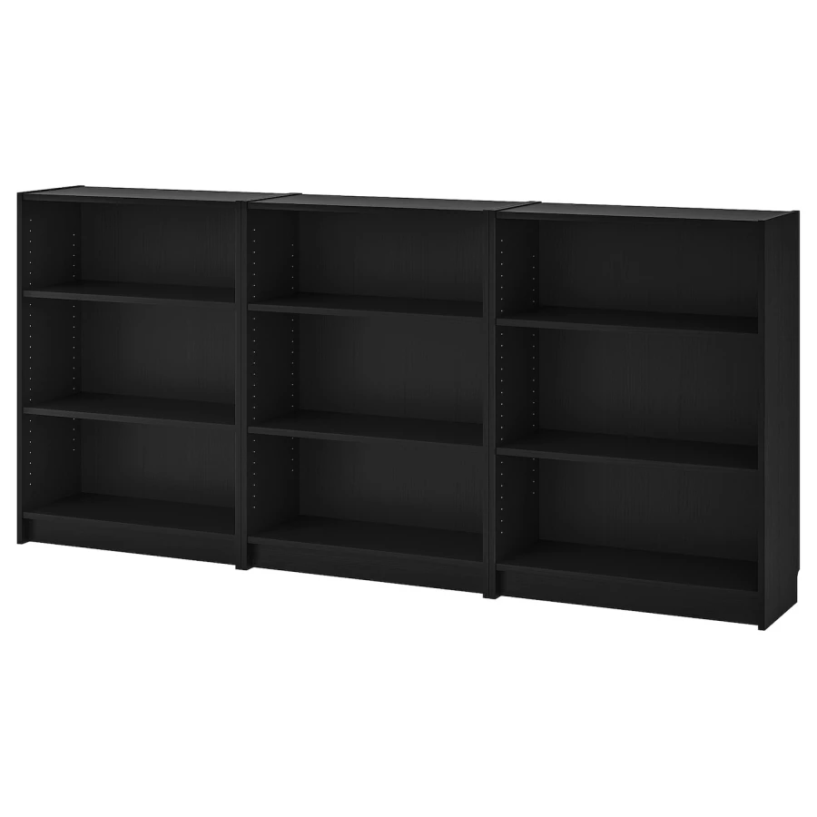 Открытый книжный шкаф - BILLY IKEA/БИЛЛИ ИКЕА, 28х240х106 см, чёрный (изображение №1)