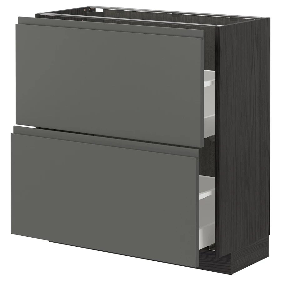 Напольный кухонный шкаф  - IKEA METOD, 88x39x80см, темно-серый/серый, МЕТОД ИКЕА (изображение №1)