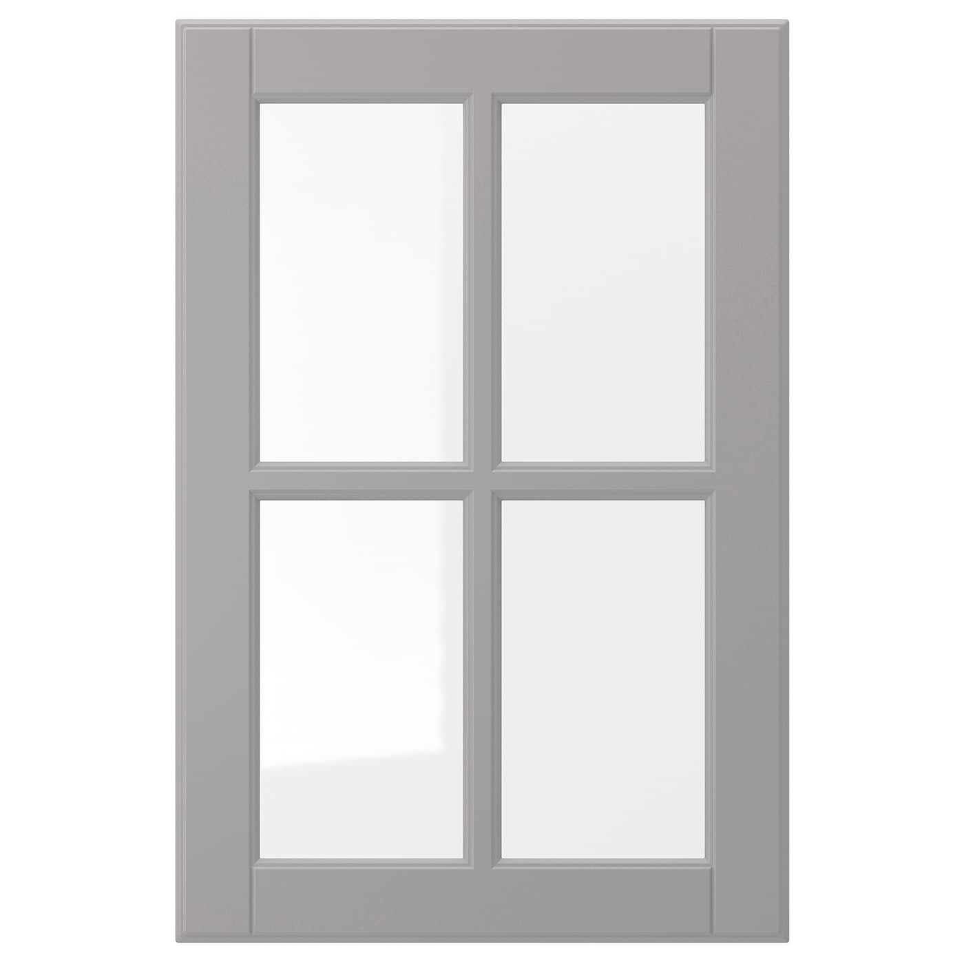 Дверца со стеклом - IKEA BODBYN, 60х40 см, серый, БУДБИН ИКЕА