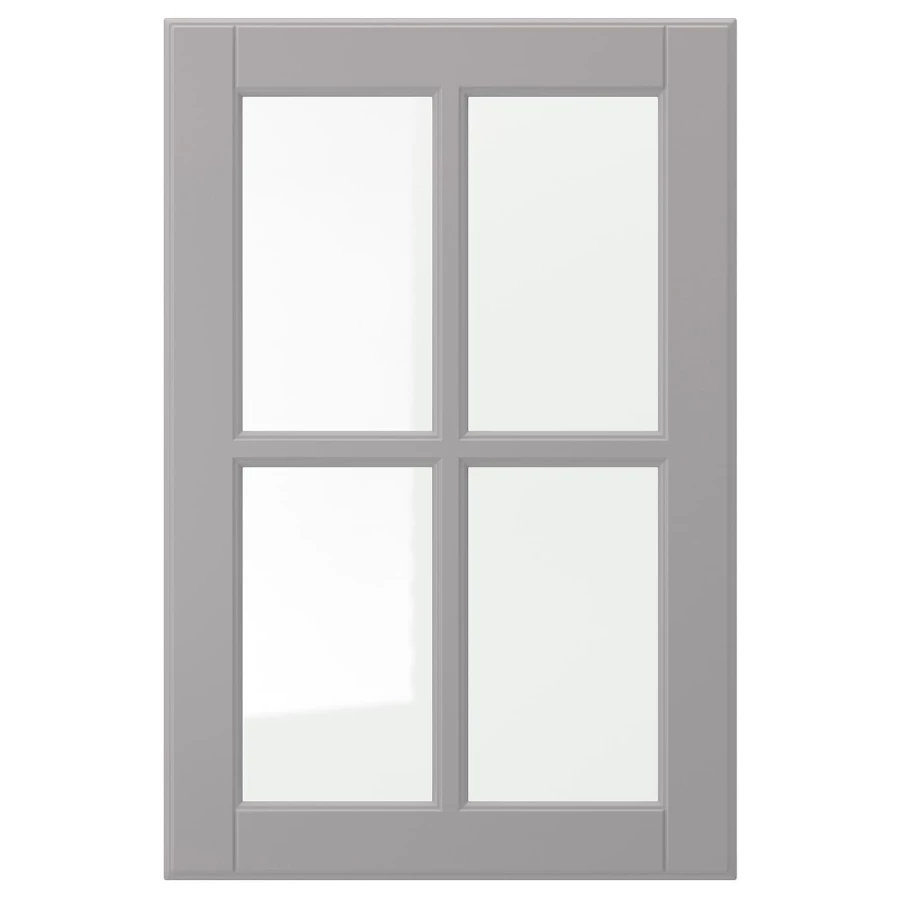 Дверца со стеклом - IKEA BODBYN, 60х40 см, серый, БУДБИН ИКЕА (изображение №1)